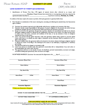 Lease Guaranty Agreement