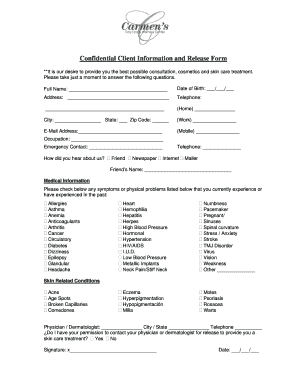 Confidential Client Information and Release Form