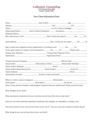 New Client Information Form