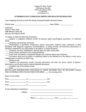 Authorization to Release Protected Health Information