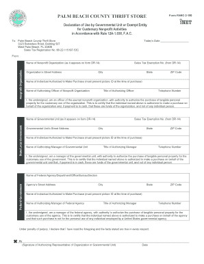 Florida Thrift Store Tax Exemption Form