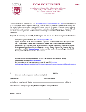 Social Security Number Form