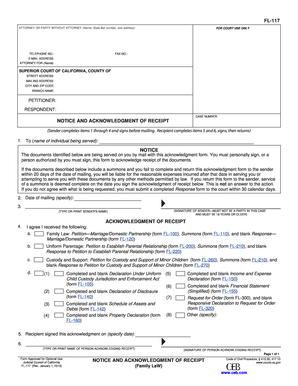California Notice and Acknowledgment of Receipt