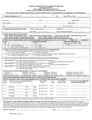Georgia Open Enrollment Correction Form
