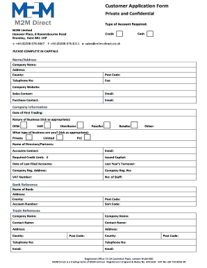 Customer Application Form