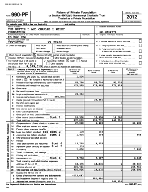 Form 990-PF 2012
