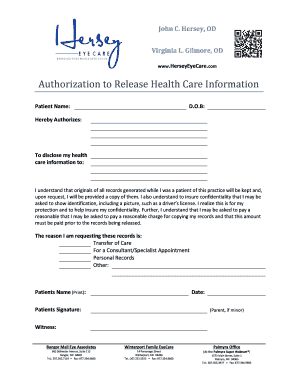 Authorization to Release Health Care Information