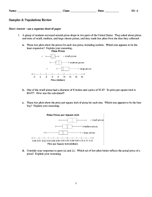 Samples & Populations Review Worksheet