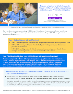 Arizona Tax Credit Donation Form