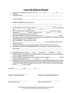 Lease with Option to Purchase