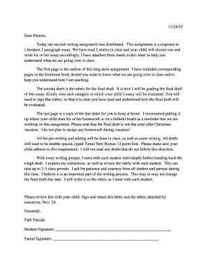 Essay outline template - Dear Parents Today our second writing assignment was - school holyfamily