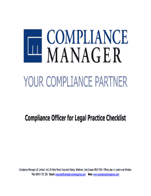 Compliance Officer Checklist for Legal Practice