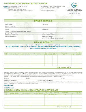 Animal Registration Form