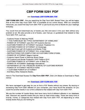 cbp form 5291 pdf jansbooksbiz fill online printable fillable customs power of attorney form 5291