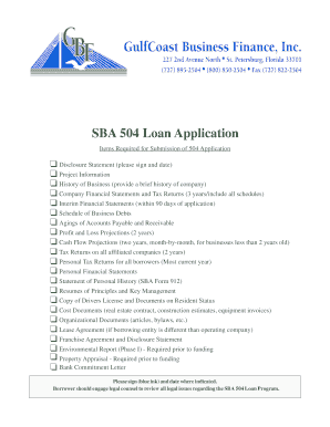 SBA 504 Loan Application