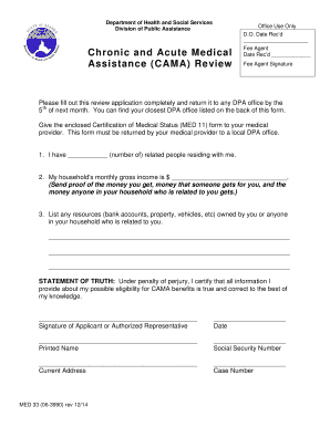 Alaska Chronic and Acute Medical Assistance Review Application