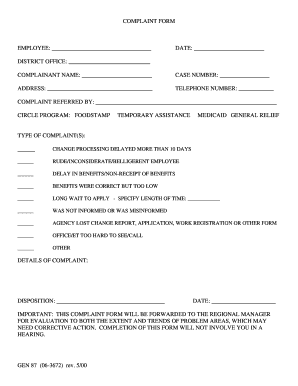 Complaint Form
