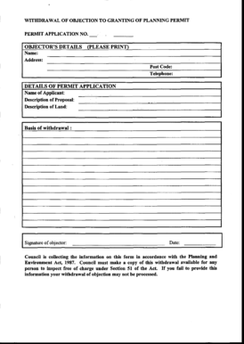 Withdrawal of Objection to Planning Permit