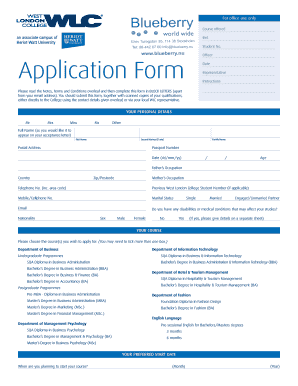 West London College Application Form