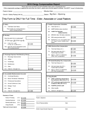 2015 Clergy Compensation Report Form