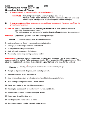 Chapter 5: The Phrase - Gerunds and Gerund Phrases