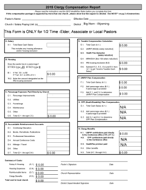 2015 Clergy Compensation Report Form