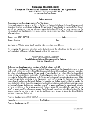 Cuyahoga Heights Schools Computer Network and Internet Acceptable Use Agreement