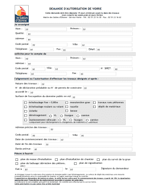 Demande d'autorisation de voirie