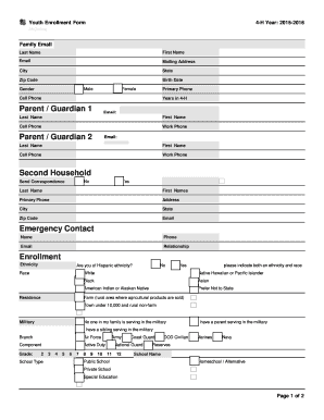 Youth Enrollment Form 4-H