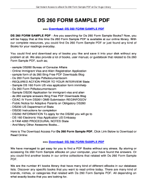 what is ds260 number on ds 260 form what is ds260 number on ds 260 form