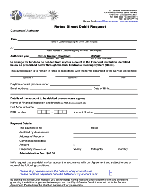 Rates Direct Debit Request