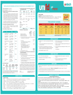 Unitech Limited Fixed Deposit Application Form