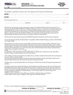 Schedule B Agreement of Purchase and Sale