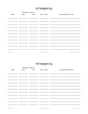 Mileage Log Template