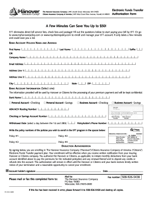 Electronic Funds Transfer Authorization Form