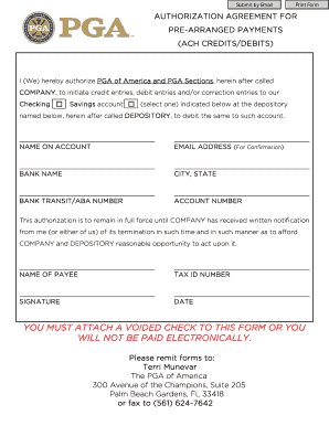 Authorization Agreement for Pre-Arranged Payments