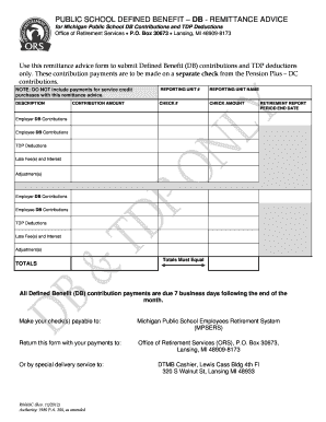 Michigan Public School DB Remittance Advice