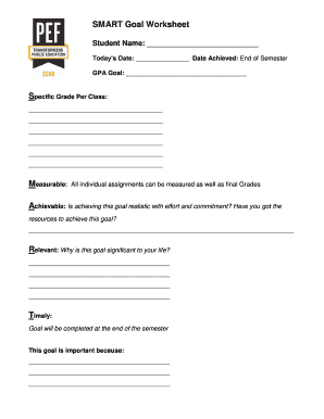 SMART Goal Worksheet
