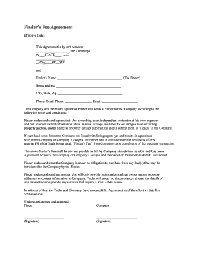 Finder's Fee Agreement