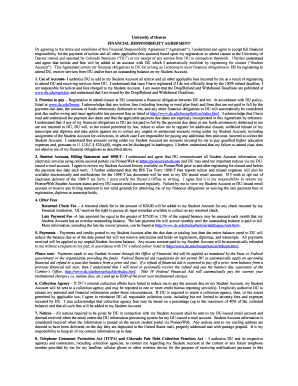 University of Denver Financial Responsibility Agreement