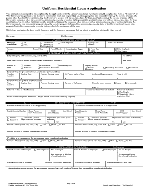 Uniform Residential Loan Application