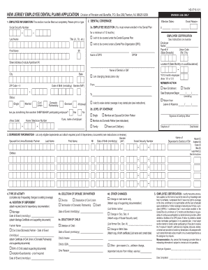 New Jersey Employee Dental Plans Application