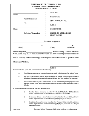 Order to Appear and Show Cause