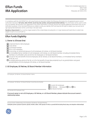 Elfun Funds IRA Application