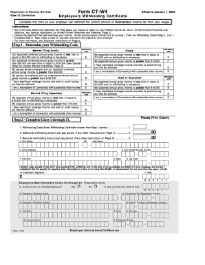 Connecticut Employee’s Withholding Certificate