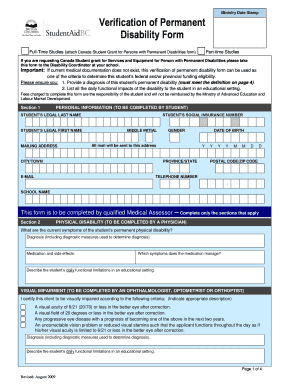 Verification of Permanent Disability Form