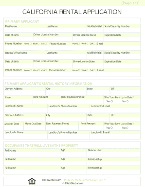 Rental Application Form