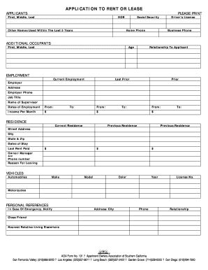 Apartment Rental Application