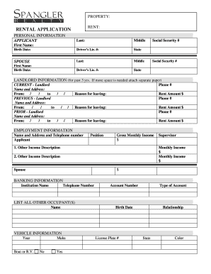 California Rental Application Form