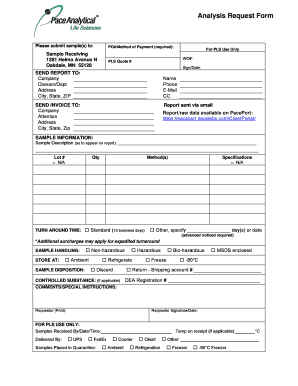 Analysis Request Form